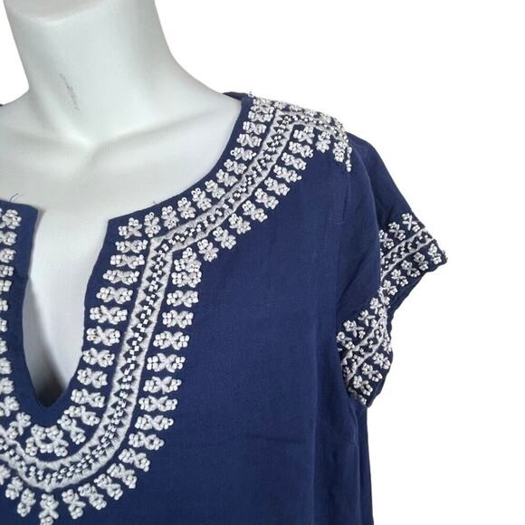 Vineyard Vines Size 6 Blue Sheath Embellished Beaded Trim - Picture 3 of 9